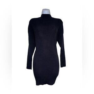 Black Abercrombie & Fitch knit ribbed mock neck sweater dress